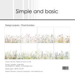 Simple and Basic - Blok 12'' - Floral borders / Blomsterkanter