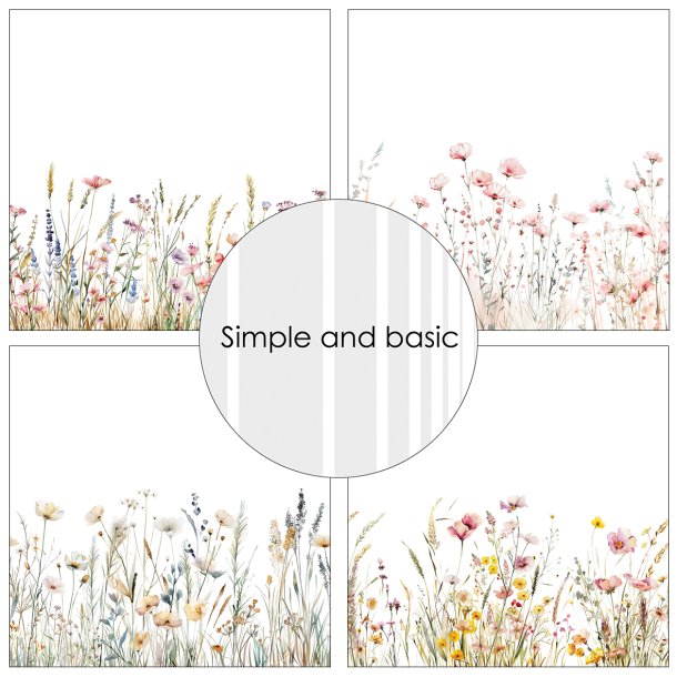Simple and Basic - Blok 12'' - Floral borders / Blomsterkanter