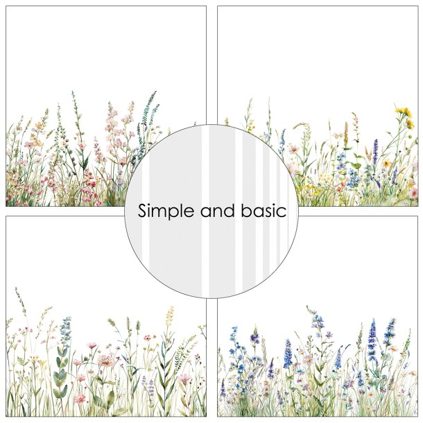 Simple and Basic - Blok 12'' - Floral borders / Blomsterkanter