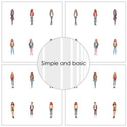 Simple and Basic - Blok 12" - Cartoon Teens