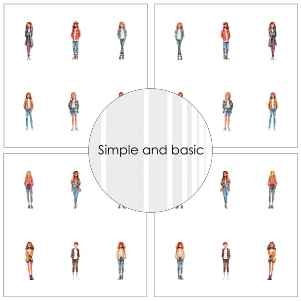 Simple and Basic - Blok 12" - Cartoon Teens