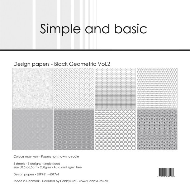Simple and Basic - Blok 12" - Black Geometric Vol. 2