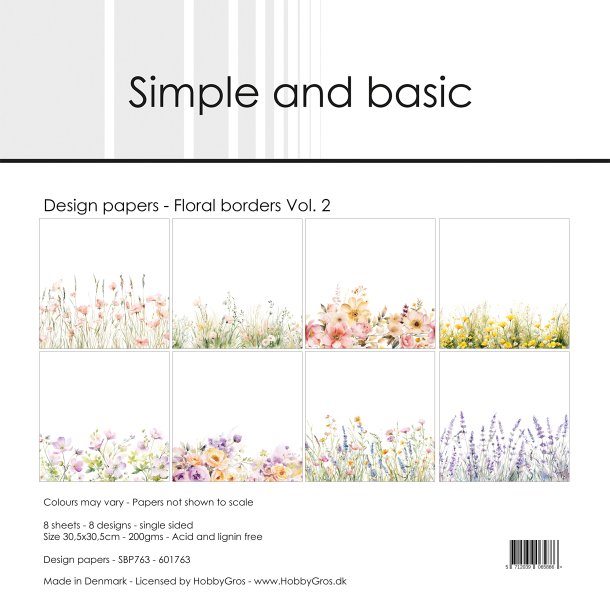 Simple and Basic - Blok 12'' - Floral borders / Blomsterkanter Vol. 2