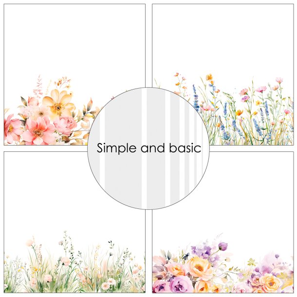 Simple and Basic - Blok 12'' - Floral borders / Blomsterkanter Vol. 2