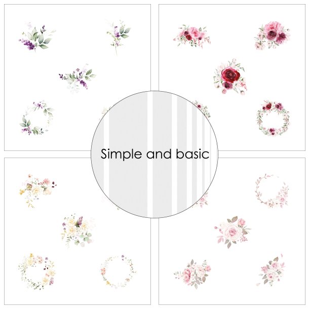 Simple and Basic - Blok 6" Med Die - Blomster