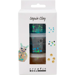Sequin Clay - Bl�/gr�n harmoni - 3 x 60 g