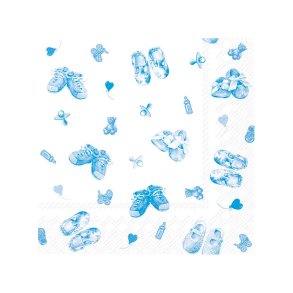 IHR - Frokostservietter - Baby Shoes Allover Light Blue