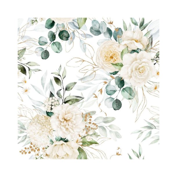 Ambiente - Frokostservietter - Eucalyptus and roses