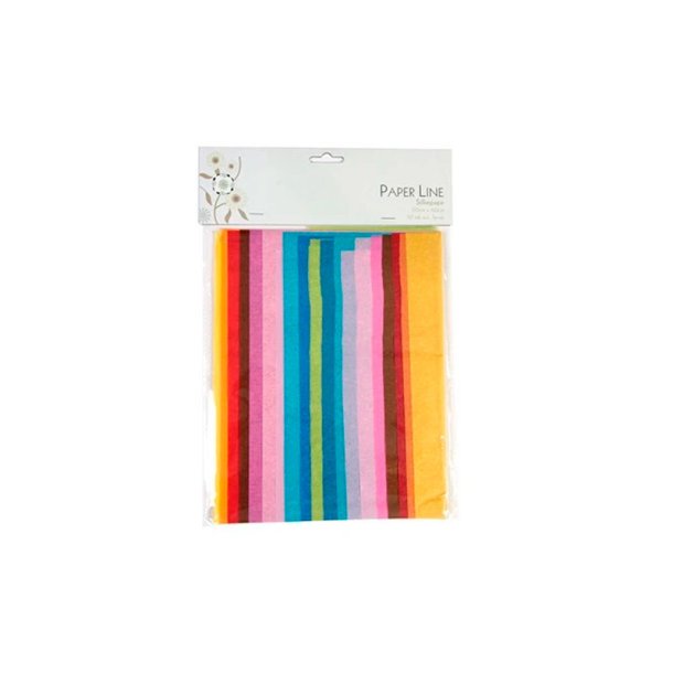 PaperLine - Silkepapir 50x60cm - 10 ark ass
