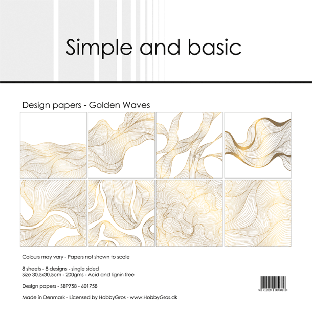 Simple and Basic - Blok 12'' - Golden Waves / Gyldne blger