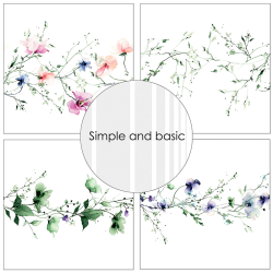 Simple and Basic - Blok 12'' - Watercolour Meadow Flowers / Markblomster