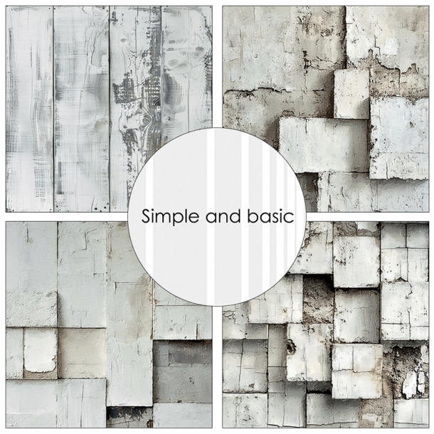 Simple and Basic - Blok 12'' - RUSTIC BACKGROUNDS / Rustikke baggrunde