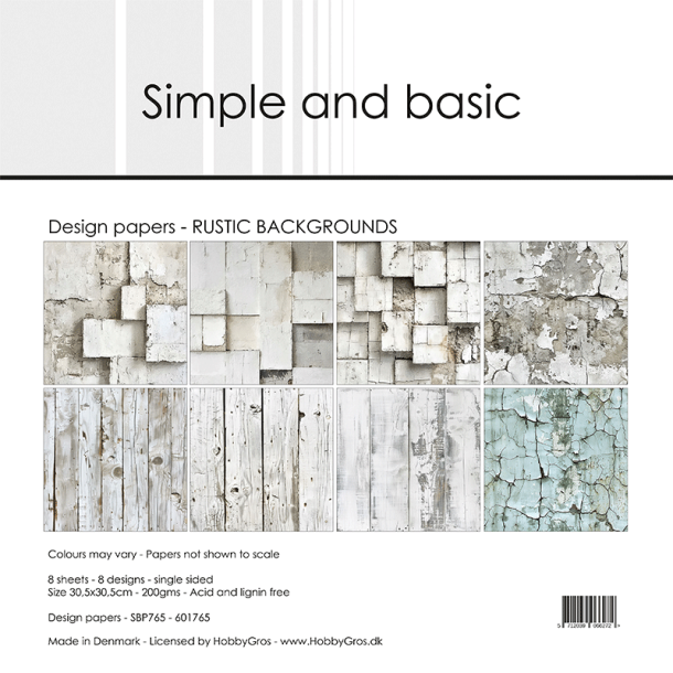 Simple and Basic - Blok 12'' - RUSTIC BACKGROUNDS / Rustikke baggrunde