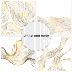 Simple and Basic - Blok 6'' - Golden Waves / Gyldne blger