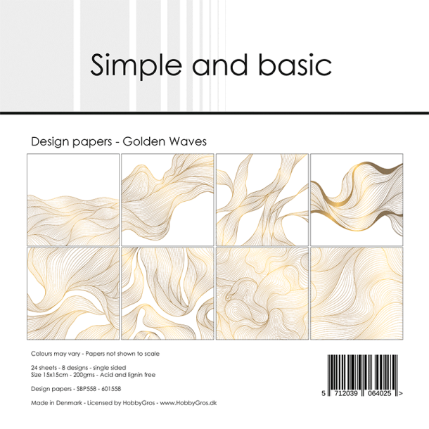 Simple and Basic - Blok 6'' - Golden Waves / Gyldne blger