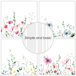 Simple and Basic - Blok 6'' - Watercolour Meadow Flowers / Markblomster