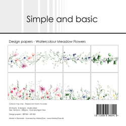 Simple and Basic - Blok 6'' - Watercolour Meadow Flowers / Markblomster