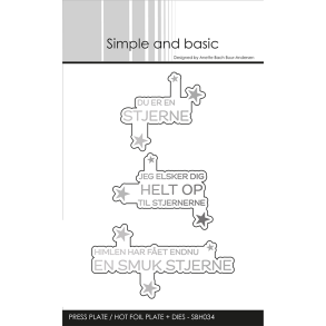 Simple and Basic - Hot Foil Plate / Folie Die - Danske tekster - Stjerner