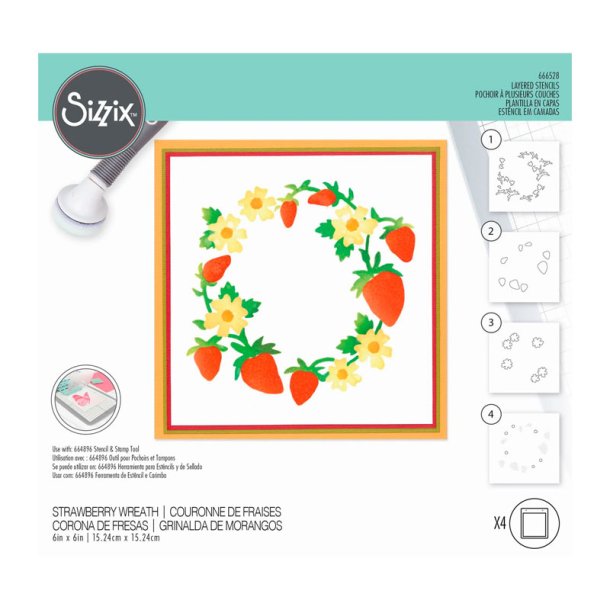 Sizzix - Stencils - Strawberry Wreath