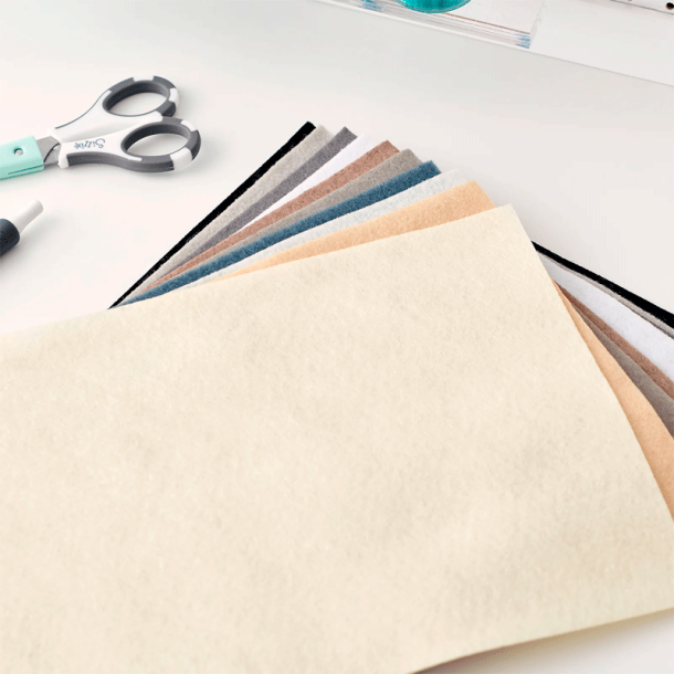 Sizzix - Surfacez Filt - 10 ark - Neutrale farver