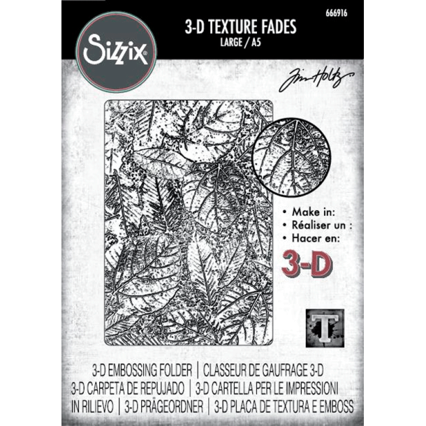 Sizzix / Tim Holtz - 3D Embossingfolder - A5 - Vault - Foliage Large / Blade Stor