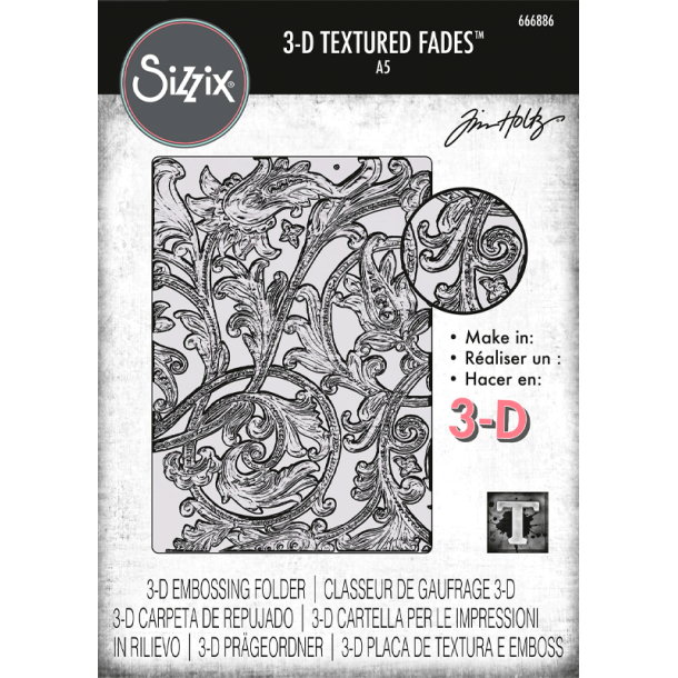 Tim Holtz - 3D Embossingfolder - Vault - Entangled Large / Stort indviklet mnster