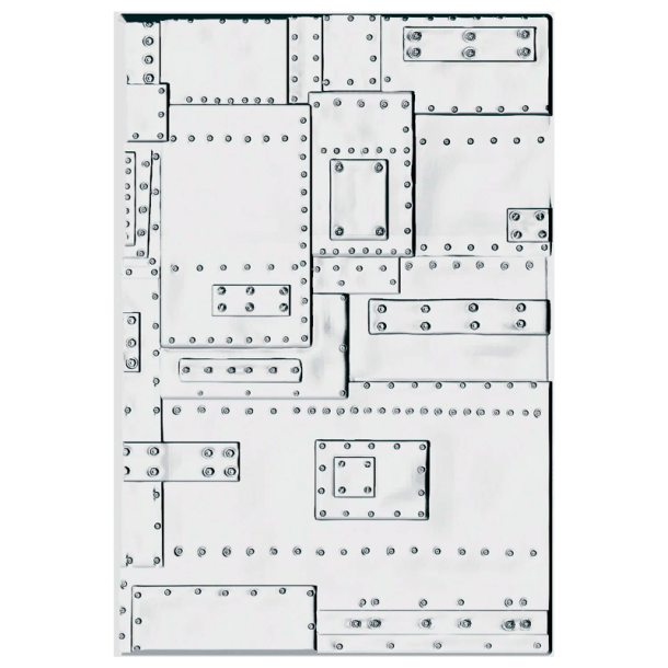 Tim Holtz - 3D Embossingfolder - Vault - Foundry Large / Store metalplader