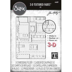 Tim Holtz - 3D Embossingfolder - Vault - Foundry Large / Store metalplader