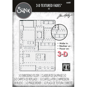 Tim Holtz - 3D Embossingfolder - Vault - Foundry Large / Store metalplader