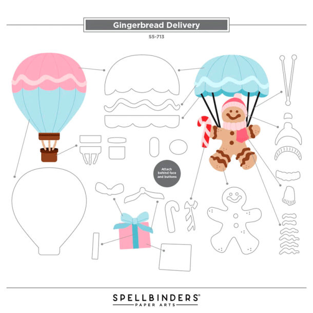 Spellbinders - Die - Candy Christmas - Gingerbread Delivery / Honningkagelevering