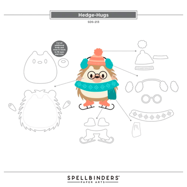 Spellbinders - Die & Stempel - Hedge-hugs / Pindsvine kram 