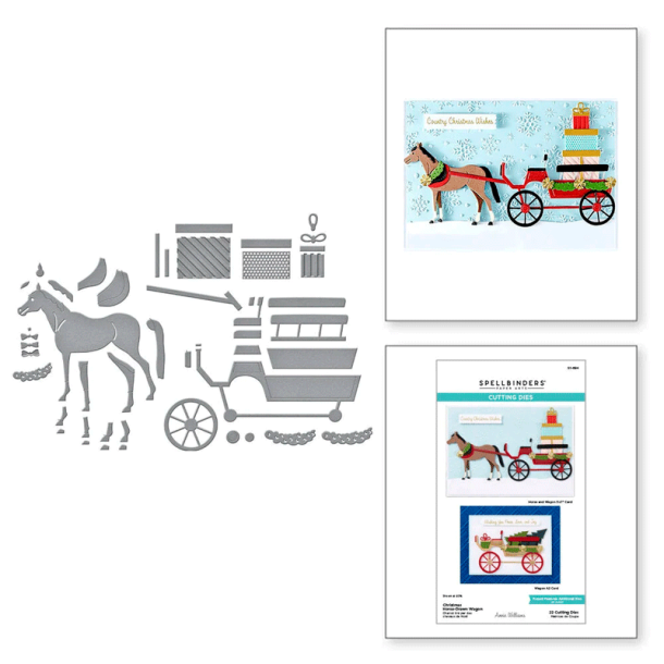 Spellbinders - Die - Christmas Horse-Drawn Wagon / Julehestevogn