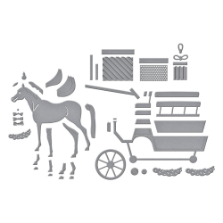 Spellbinders - Die - Christmas Horse-Drawn Wagon / Julehestevogn