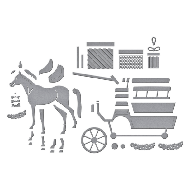 Spellbinders - Die - Christmas Horse-Drawn Wagon / Julehestevogn