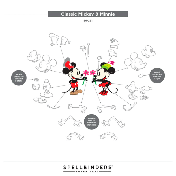 Spellbinders - Die - Say Cheese Classic Mouse-  Mickey og Minnie Mouse