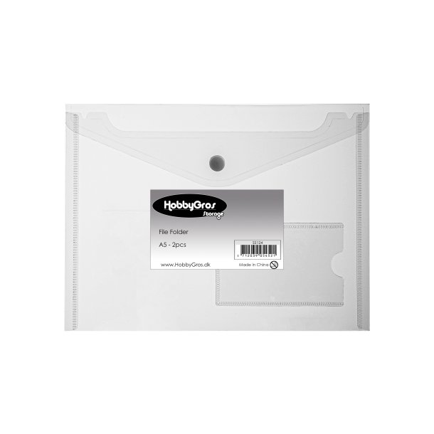 HobbyGros - Storage - File Folder w/pocket - A5 - 2stk