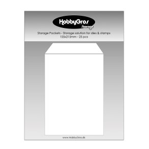 HobbyGros - Storage - Plastlommer til dies og stempler - 15,5 x 21,5 cm - 25 stk
