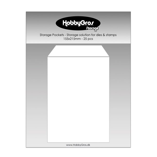 HobbyGros - Storage - Plastlommer til dies og stempler - 15,5 x 21,5 cm - 25 stk