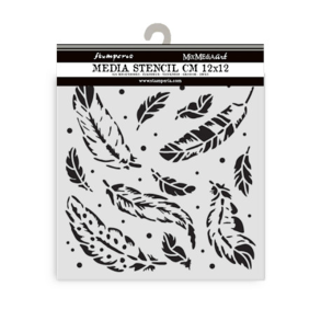 Stamperia - Stencil - Feather Pattern / Fjermnster - 15 x 15 cm