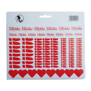 Scanseason - Stickers - A5 - Flag og hjerter - 144 stk