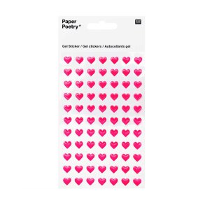 Stickers - Gel - Hjerter - Pink