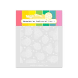 Waffle Flower - Stencil - Strawberries Background