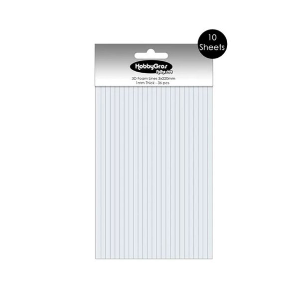 3D Puder "Strimler"  - 10mm - 10 ark