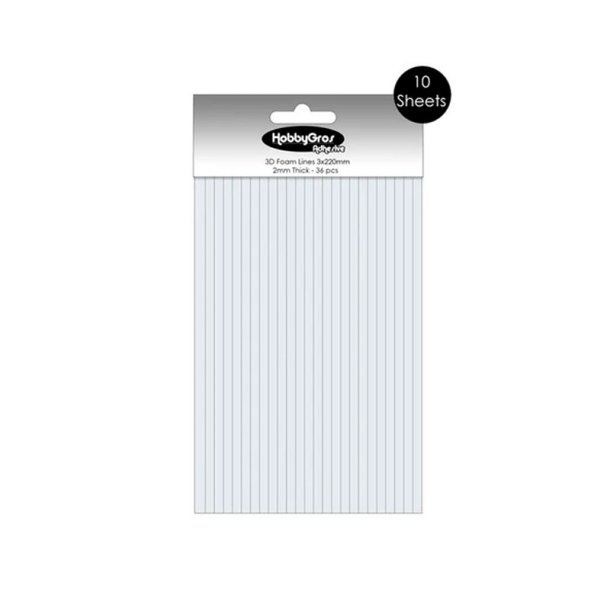 3D Puder "Strimler"  - 2mm - 10 ark