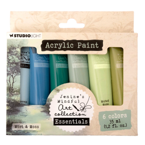 Studio Light - Jenine's Mindful Art - Akrylmaling Essentials - Mist & Moss - 6 farver
