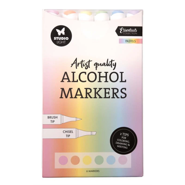 Studio Light - Alcohol Markers - Pastels - 6 stk