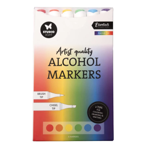 Studio Light - Alcohol Markers - Rainbow - 6 stk