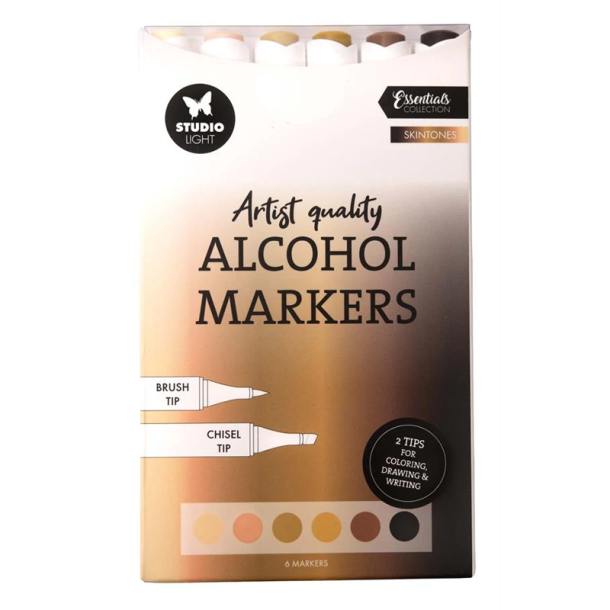 Studio Light - Alcohol Markers - Skintones - 6 stk