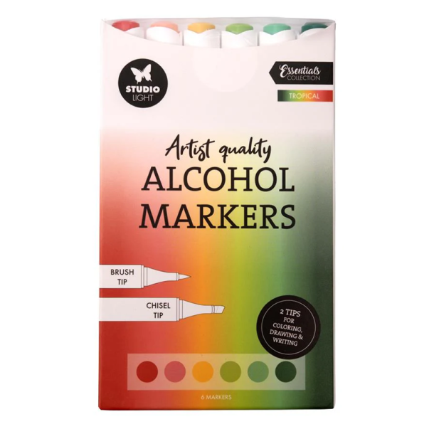 Studio Light - Alcohol Markers - Tropical - 6 stk