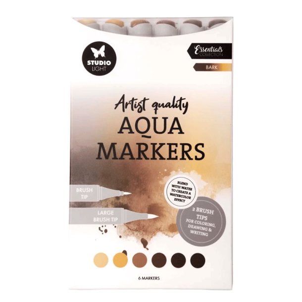 Studio Light - Aqua Markers - Bark - 6 stk